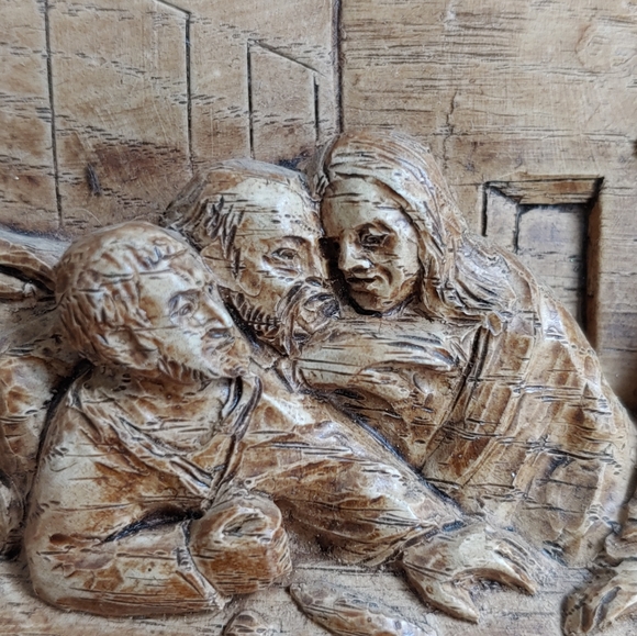 Wood Carved Plaque Relief Jesus Apostles Sculpture Leonardo Picture Wall - Picture 14 of 15